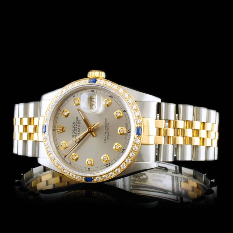 Rolex Datejust 36mm Two-Tone Jubilee Bracelet Watch with Diamond Bezel and Markers