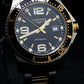 MEN'S LONGINES HYDROCONQUEST BLACK TWO TONE DIAL DAY SWISS WATCH - Vintage Vault Traders