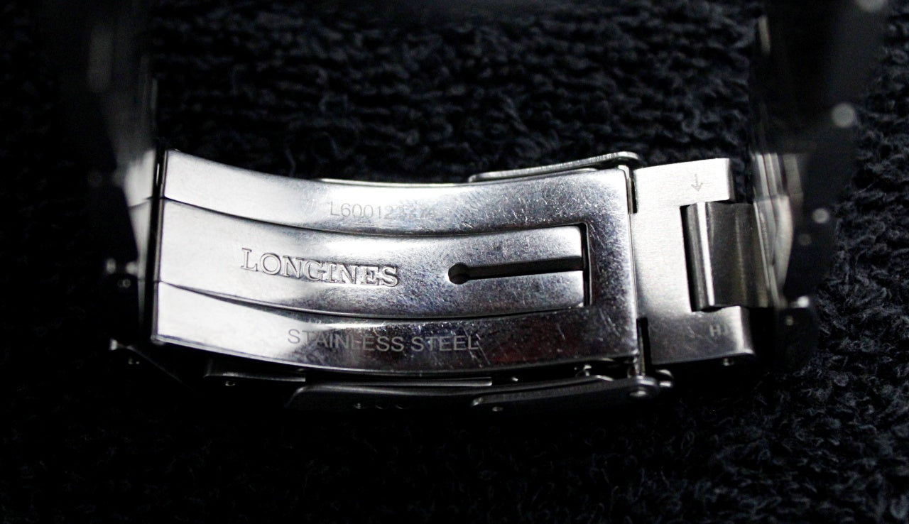 MEN'S LONGINES HYDROCONQUEST BLACK DIAL DAY SWISS WATCH - Vintage Vault Traders